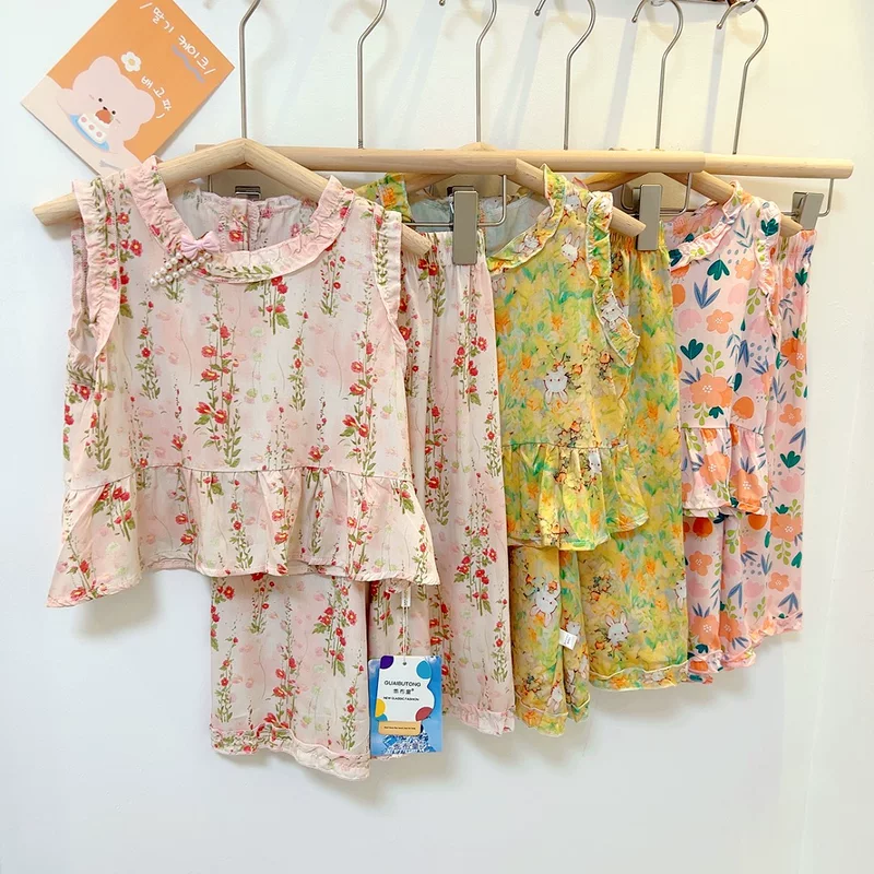Summer thin set, floral print, 2025 years