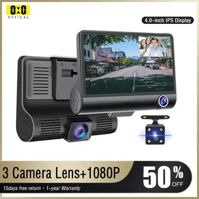 Car DVR 4inch Screen Dash Cam 3 Cameras Parking Monitor Car Video Recorder