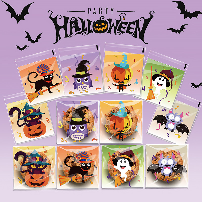 Original Halloween self-adhesive cookies nougat snowflake crisp candy packaging bag ghost festival party gift self-sealing bag Original Halloween self-adhesive cookies nougat snowflake crisp candy packaging bag ghost festival party gift self-sealing bag