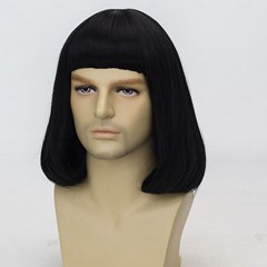 かつらの頭のカバーの黒い男性の肩のカバーの前髪の中の梨花の学生の頭の偏屈な女性の波の髪の毛の型