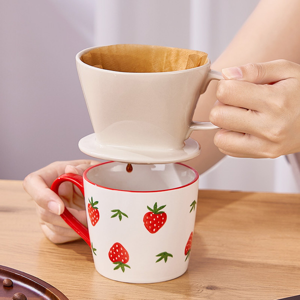Ceramic 102 fan -shaped coffee filter cup office hand coffee filter…