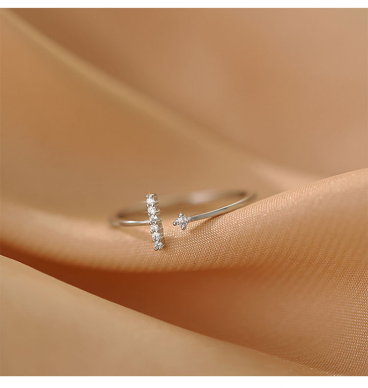 Women's Gender Plating, Inlay Design 925 Sterling Silver Rhinestones Geometric Open Rings