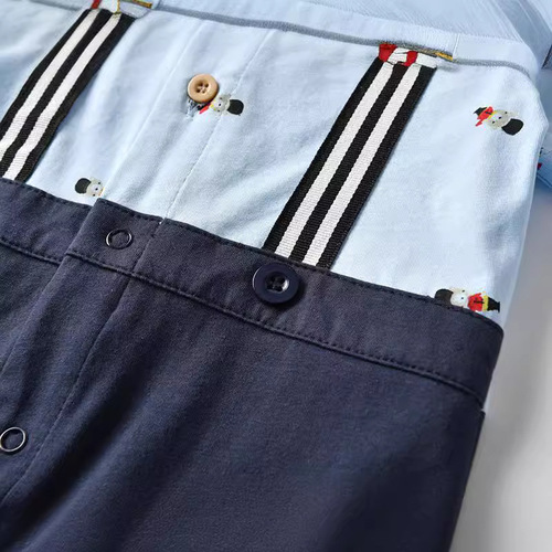 Cross-border children's summer new infant one-piece suit with gentleman bow tie, two-piece belt top for babies, full moon and first birthday.