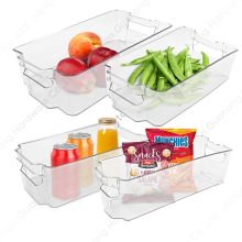 冰箱收纳盒抽屉可叠带手柄透明食品级储物箱方形大容量蔬菜保鲜盒