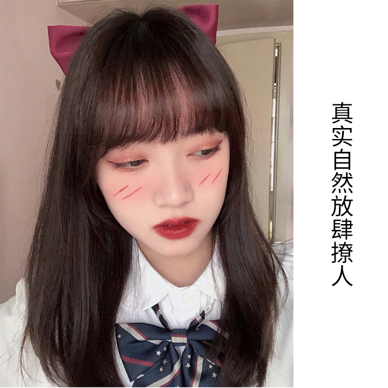 Peluca pieza cabeza pelo reemplazo bloque cubierta de pelo blanco engrosamiento pelo volumen invisible transpirable luz natural aire falso flequillo femenino