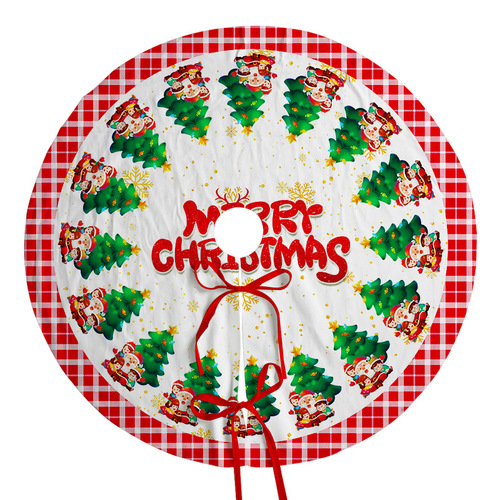 Cross-border new Christmas tree skirt holiday party scene decoration skirt bottom apron plush fabric tree skirt decoration
