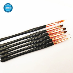 Acrylic Rod Manicure Brush Black Rod 6-Piece Set Nail Polish Glue Painting Light Therapy Pen Gradient Smudged Paint Pen