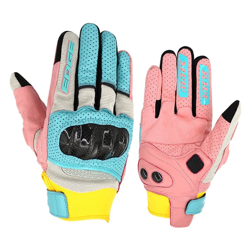 Wind Blade segunda generación de guantes de moto de verano perforado de cuero transpirable fibra de carbono resistente al viento y guantes de equitación libres