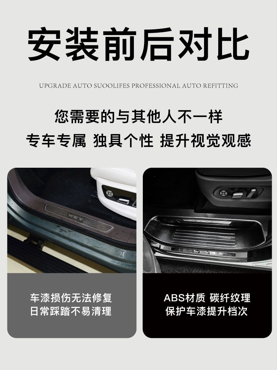 25 types of Wei brand Gaoshan 8 door sill protection strips, full-cover type 9 welcome pedals, 7 trunk anti-scratch modification accessories