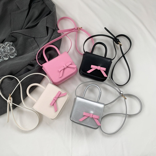 蝴蝶结甜美可爱单肩手提包包女包新款潮流可爱简约小众斜挎包