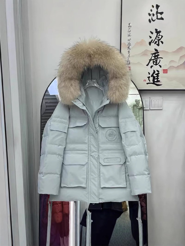 新款派克服工装羽绒棉服女2025年冬季连帽宽松加厚大毛领棉衣外套|undefined