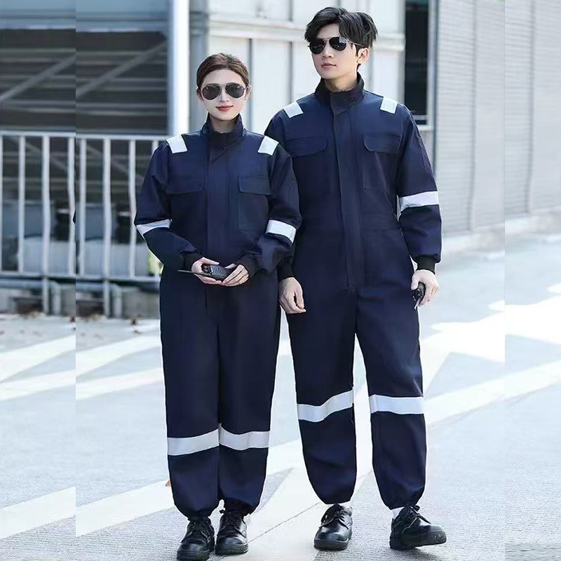 跨境连体工作服男反光全棉煤矿井下船厂船员工装外贸劳保服连体服|undefined