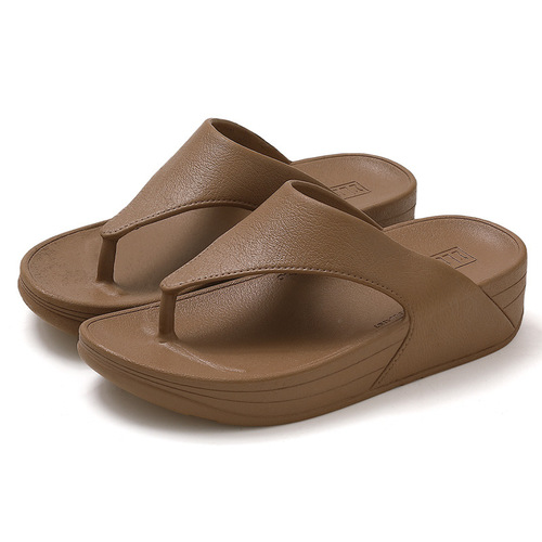 Women's Summer Outdoor Wear Beach Sandals Thick Sole Breathable Bathroom Slip-On Toe Slippers for Women