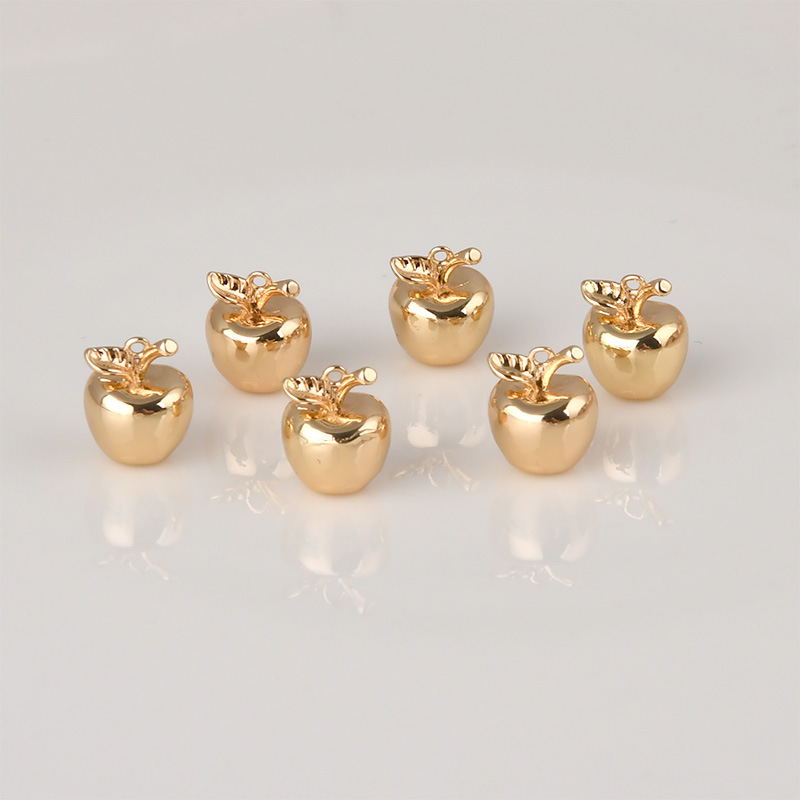 14K Gold Plated Plating Material 1 Piece 8*10mm Copper 14K Gold Plated Apple Pendant