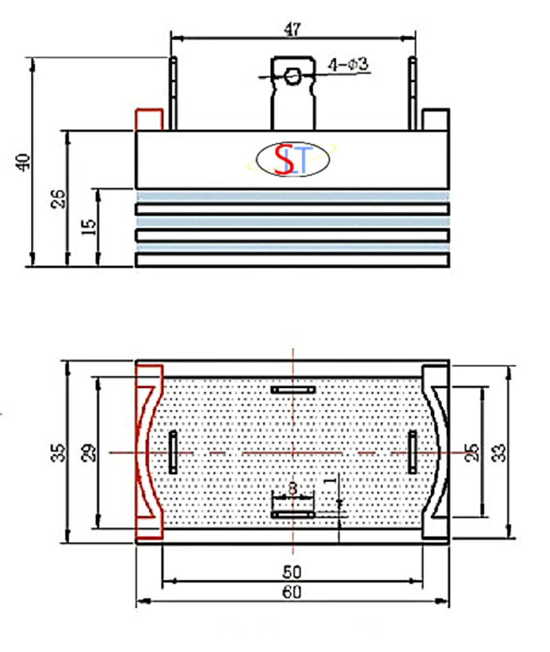 Однофазный четырехопорный мост для моста QL5010 A/1000В с радиатором выпрямителя 50А