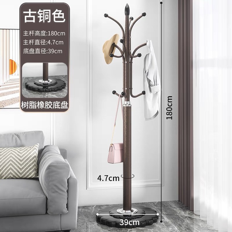 큰 고무 트레이 다크 브라운 코트 랙 39CM