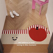 创意苹果卡通入户地垫门口丝圈防滑脚垫耐脏免洗进门玄关门外地毯