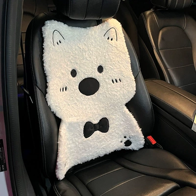 Seat cushion, seat cover | Cute West Highland Car Breathable - winter-plush-west-highland-cute-puppy-backrest-single-no-specifications