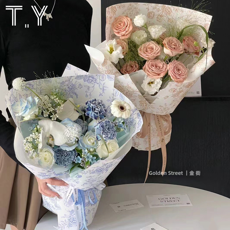 欧式复古繁花艺术纸鲜花花束网红包花纸花艺包装材料礼物包装纸