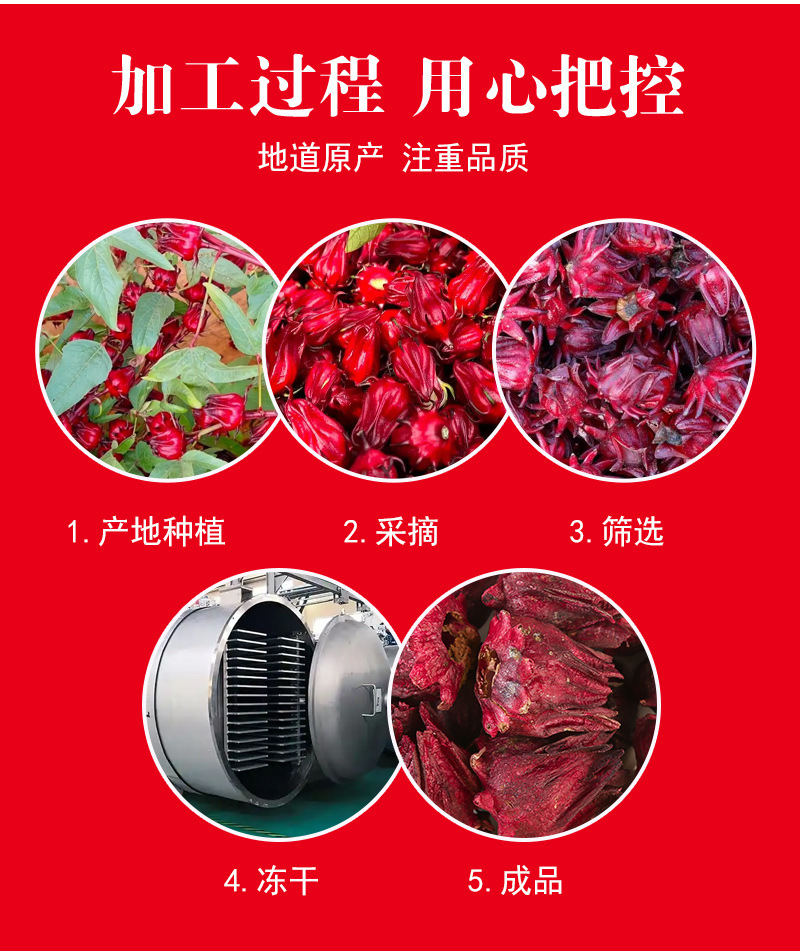 Freeze-Dried Roselle Hibiscus Flowers (Hibiscus sabdariffa) — Whole Dried Luò Shén Huā for Herbal Tea preparation