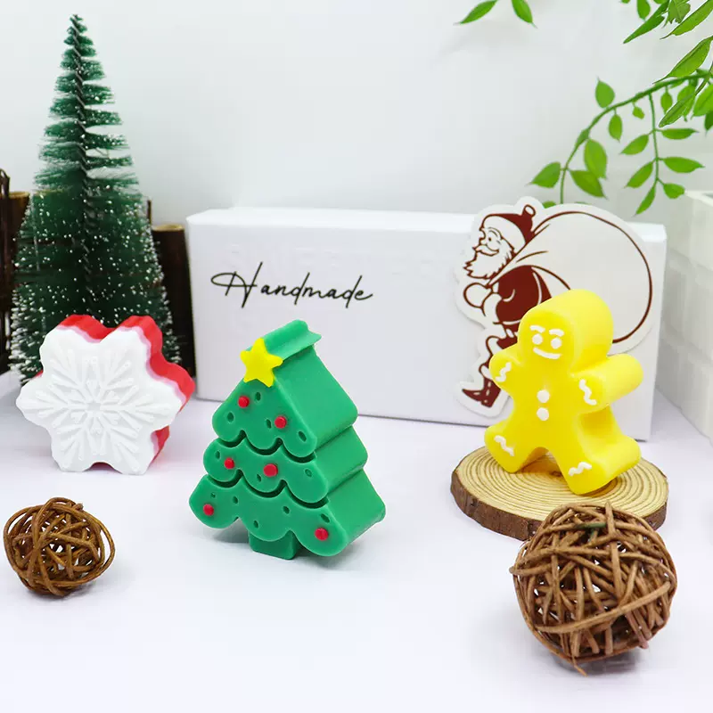 跨境亚马逊圣诞节手工香皂礼盒套装精油洁面沐浴香氛保湿手工香皂