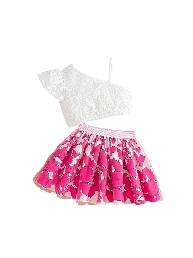 2026 nuevo estilo de verano vestido de niñas estampado mariposa chica vestido corto para niños pantalones de cierre