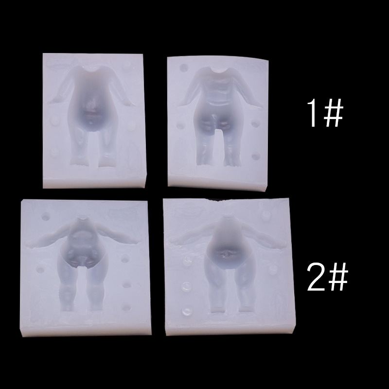 Personaje de dibujos animados Q versión cuerpo molde de silicona muñeca accesorios de producción hechos a mano molde de cerámica suave de arcilla ultraligera