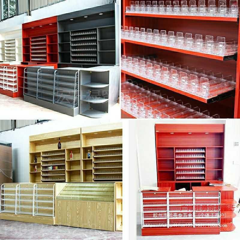Supermercado cajero pequeño estante de conveniencia multifuncional gabinete de tabaco y vino pequeña tienda simple cajero clavado