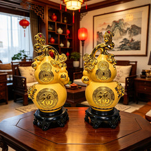 沙金平安福葫芦摆件树脂工艺品客厅玄关招财福禄摆设乔迁开业礼品