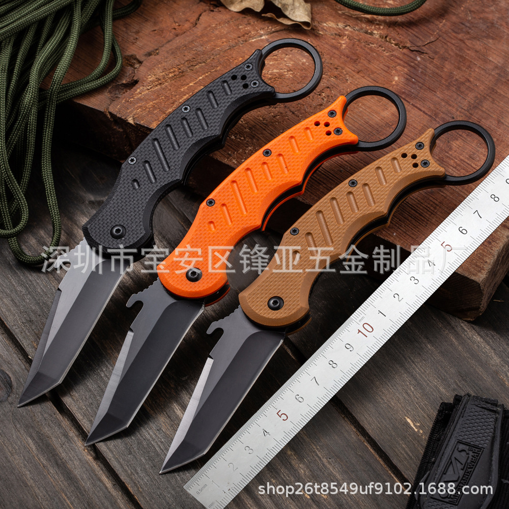 厂家G10柄狐狸爪刀 karambit 训练练习爪子刀 户外野营EDC工具刀
