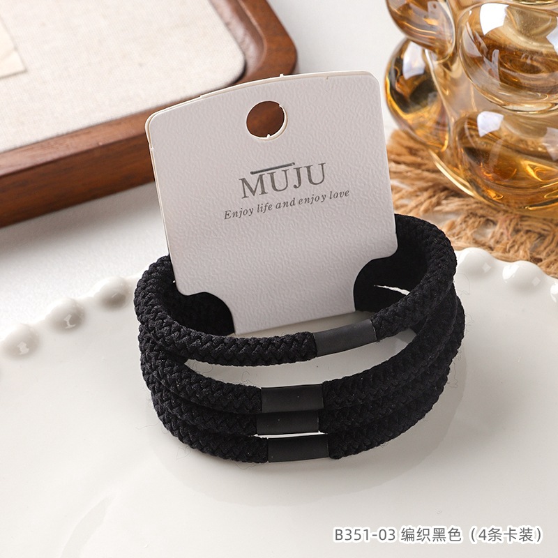 [Carga de tarjeta] sensación de alto nivel coreano de cabello de código de barras de moda de alta elasticidad de cabello anillo de cabello correa de cola de caballo