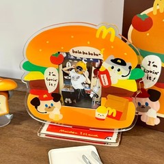 ハンバーグ子犬かわいいポラロイド 3inch 小さなカードアクリルフォトフレームスターカードデスクトップ装飾品 diy