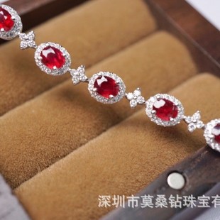 ��Ʒ 18K������Ȼ��Ѫ�t��ʯ��朾����Ƕ���ʯ