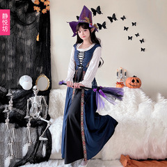 ハロウィーン成人服装レトロ宮廷風魔女ワンピースロングスカートコスプレ中世文芸ヨーロッパ