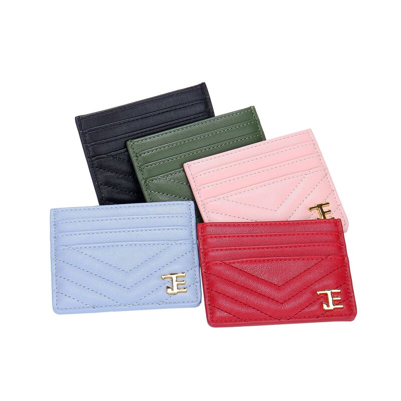 Sheep Pattern PU Card Holder Embroidery and Hardware Logo Leather Portable Card Holder Leather Card Holder Wallet Credit Cardholder