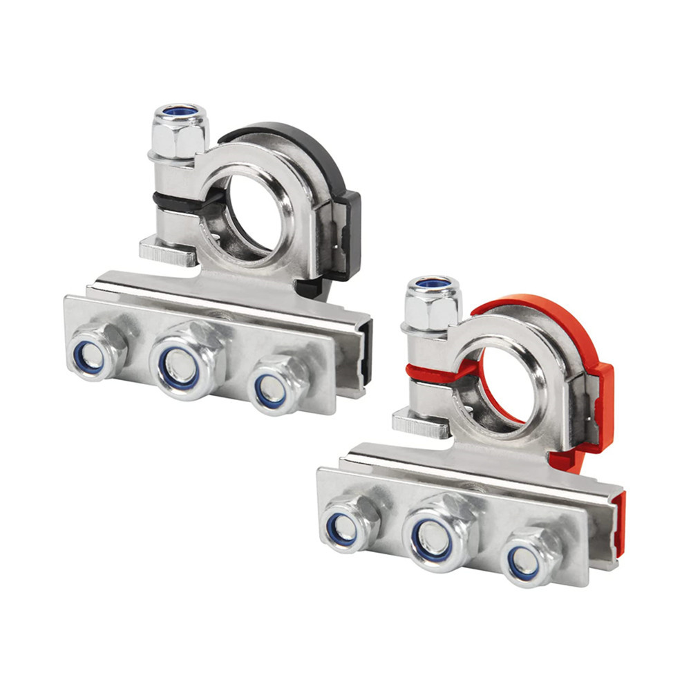 Terminal de la batería conector de hierro galvanizado columna superior abrazadera de la batería de liberación rápida 3-Way conector terminal de la batería