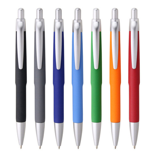 Bullet head neutral pen, ballpoint pen, colored glue pen barrel with logo, student pen, advertising pen