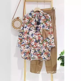 Amazon Cross-border Summer New Fashion Temperament Elegant Design Sense Printing POLO Collar Casual Suit Women Wholesale