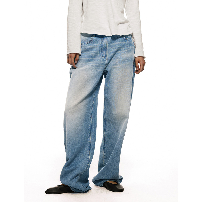 Alrigh 2494m Loose Straight Mid-Low Waist Light Blue Jeans 2026 New Fashion Casual Pants Alrigh 2494m Loose Straight Mid-Low Waist Light Blue Jeans 2026 New Fashion Casual Pants