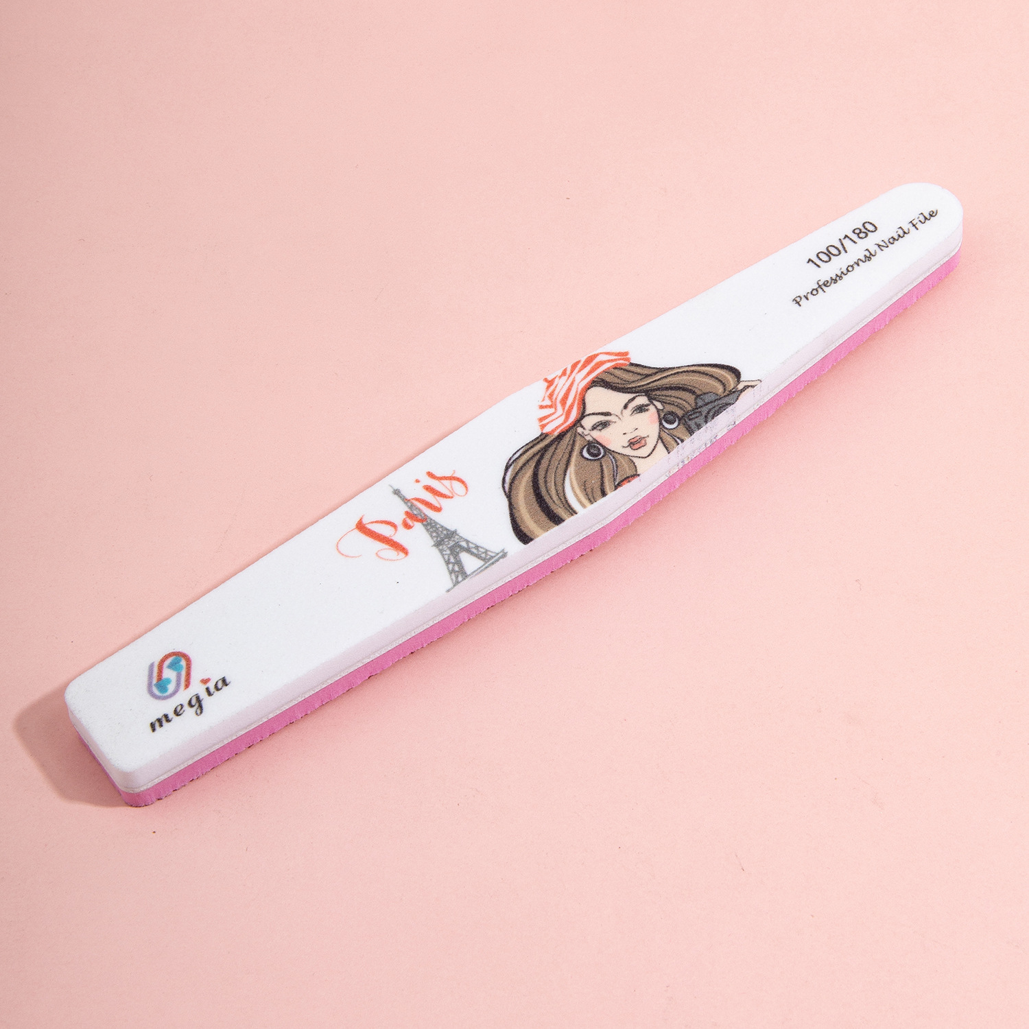 Venta caliente transfronteriza tiras de hilo impreso para uñas de alta calidad lima de uñas serie lavado papel de lija tiras de lijado en forma de media luna