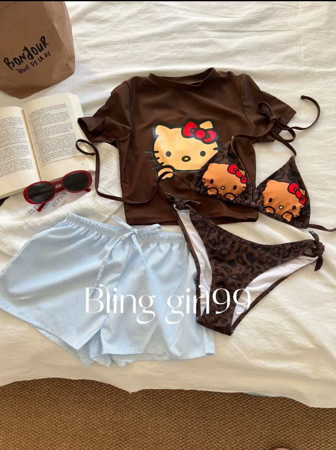 Swimwear, supporting split sexy beach set
