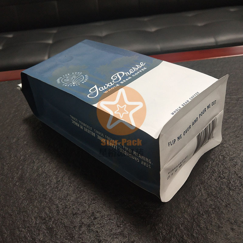 工厂优惠特卖带排气阀454克牛皮纸咖啡纸袋 铝塑自立自封口茶叶袋