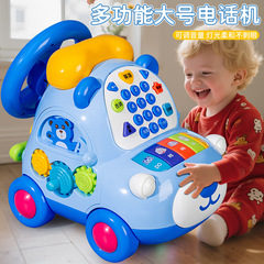 赤ちゃんの大きいサイズの多機能の電話機の漫画の熊の電話車の照明の効果の子供の早教の啓蒙の学習機