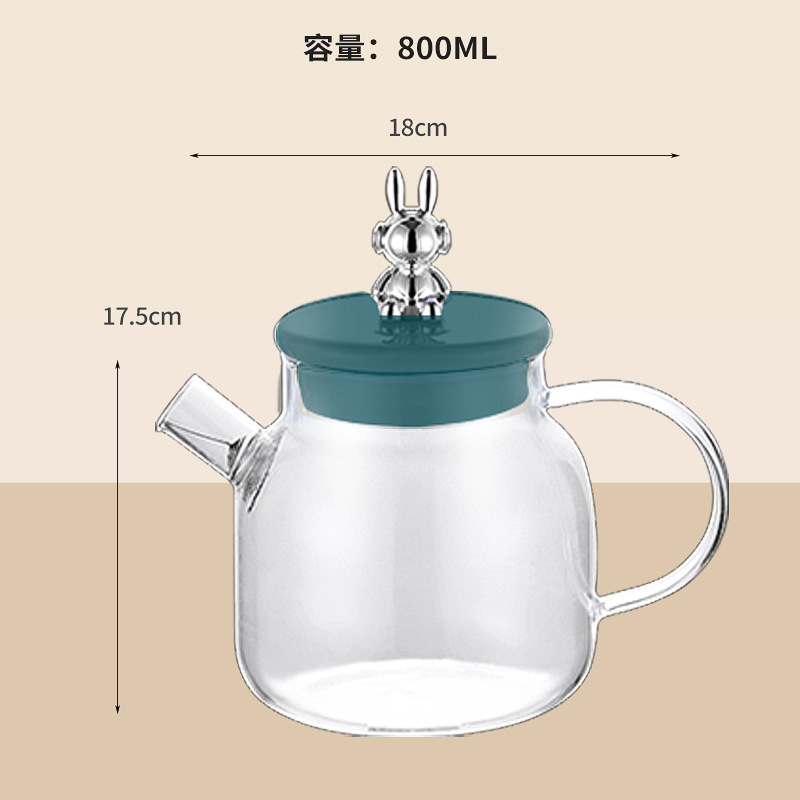 800ML 유리 냄비 (다크 그린)