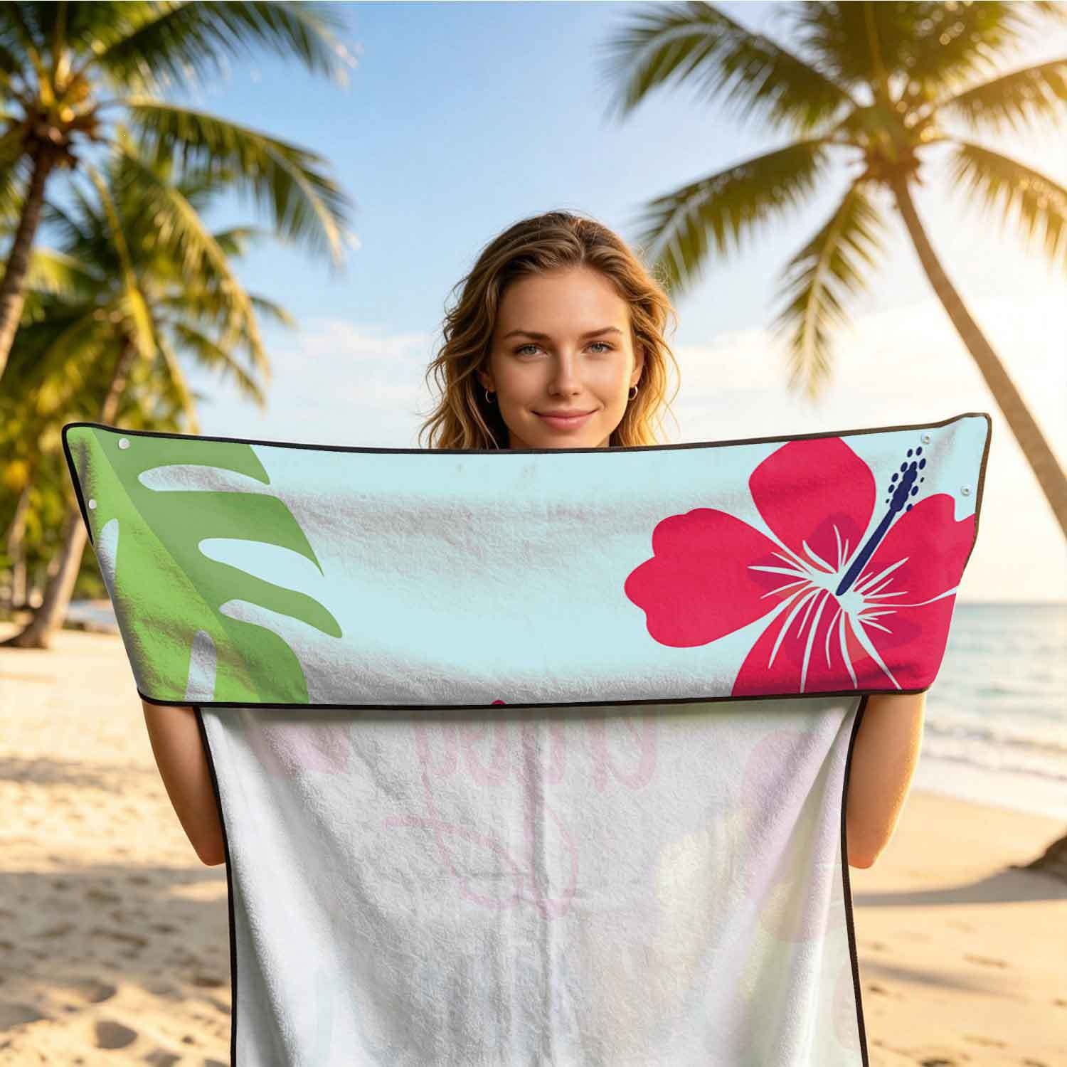 Summer bath towel and car seat cover 2-in-1, ultra-fine fiber outdoor beach and car dual-use universal seat cushion