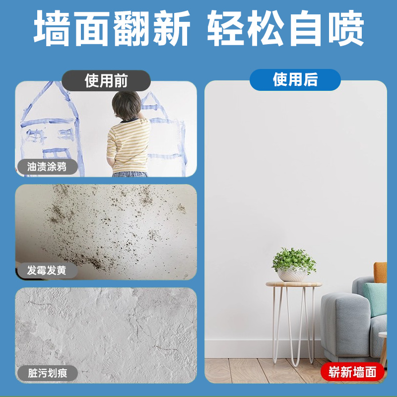 Kesuite self spray latex paint wall graffiti mold and dirt repair agent 5-in-1 primer paint