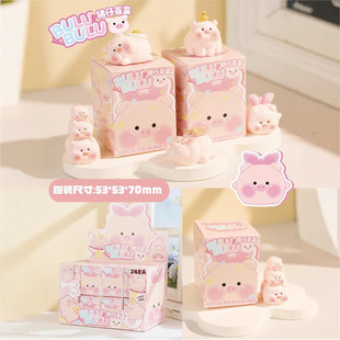 Micro-Landscape Creative Cartoon Colorfulful Cute Bread Head Pig Blind Box Resin DIY Handmade Accessories Small Ornaments