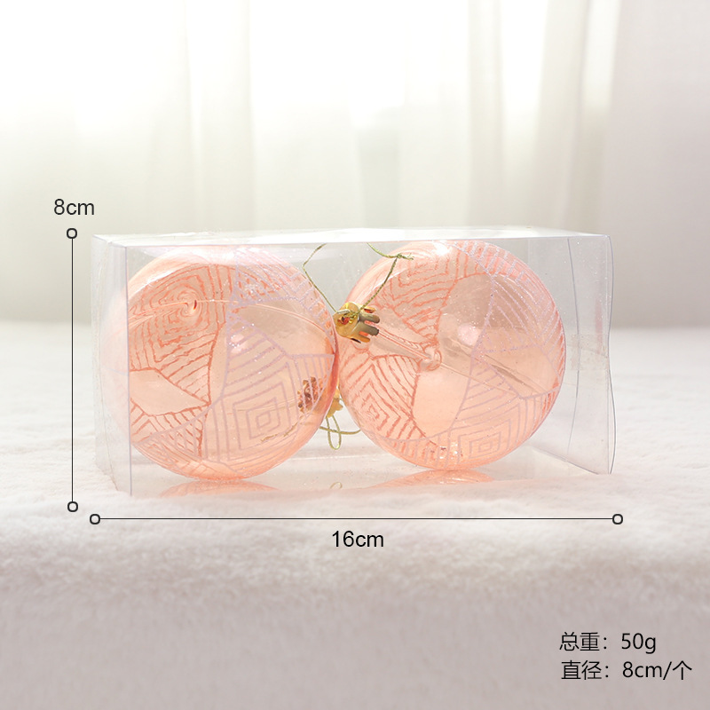 2025 nuevas decoraciones de Navidad pintadas cabañas árbol de Navidad colgante rojo y blanco bola de Navidad al por mayor