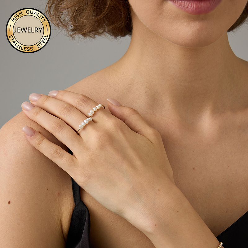 New plain ring stainless steel ring women's online celebrity INS style light luxury niche design food finger ring titanium steel ring