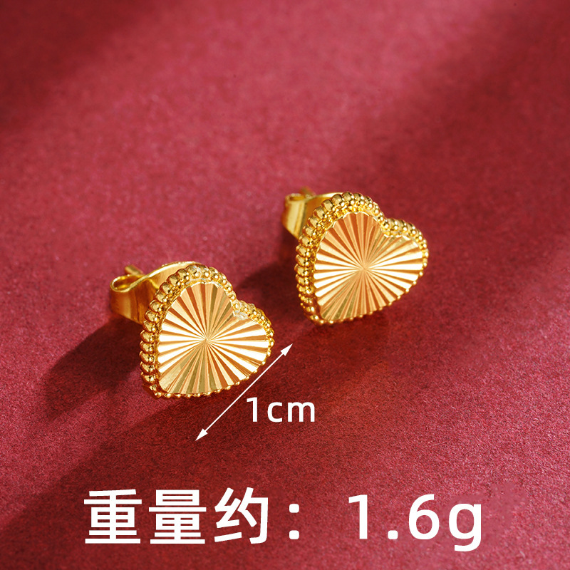 Antiguo estilo vietnamita arenas flores pernos de orejas de alta calidad para mujeres no se desvanecen cuatro hojas cinco flores joyas de orejas de aleación de latón